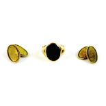 A pair of 19th century Continental 14ct gold cufflinks