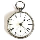 An early Victorian silver cased pocket watch, the verge escapement movement not named but numbered