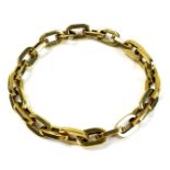 A 14ct gold bracelet of twenty four oversized oval links, marked 585 and with VR20, for Verona