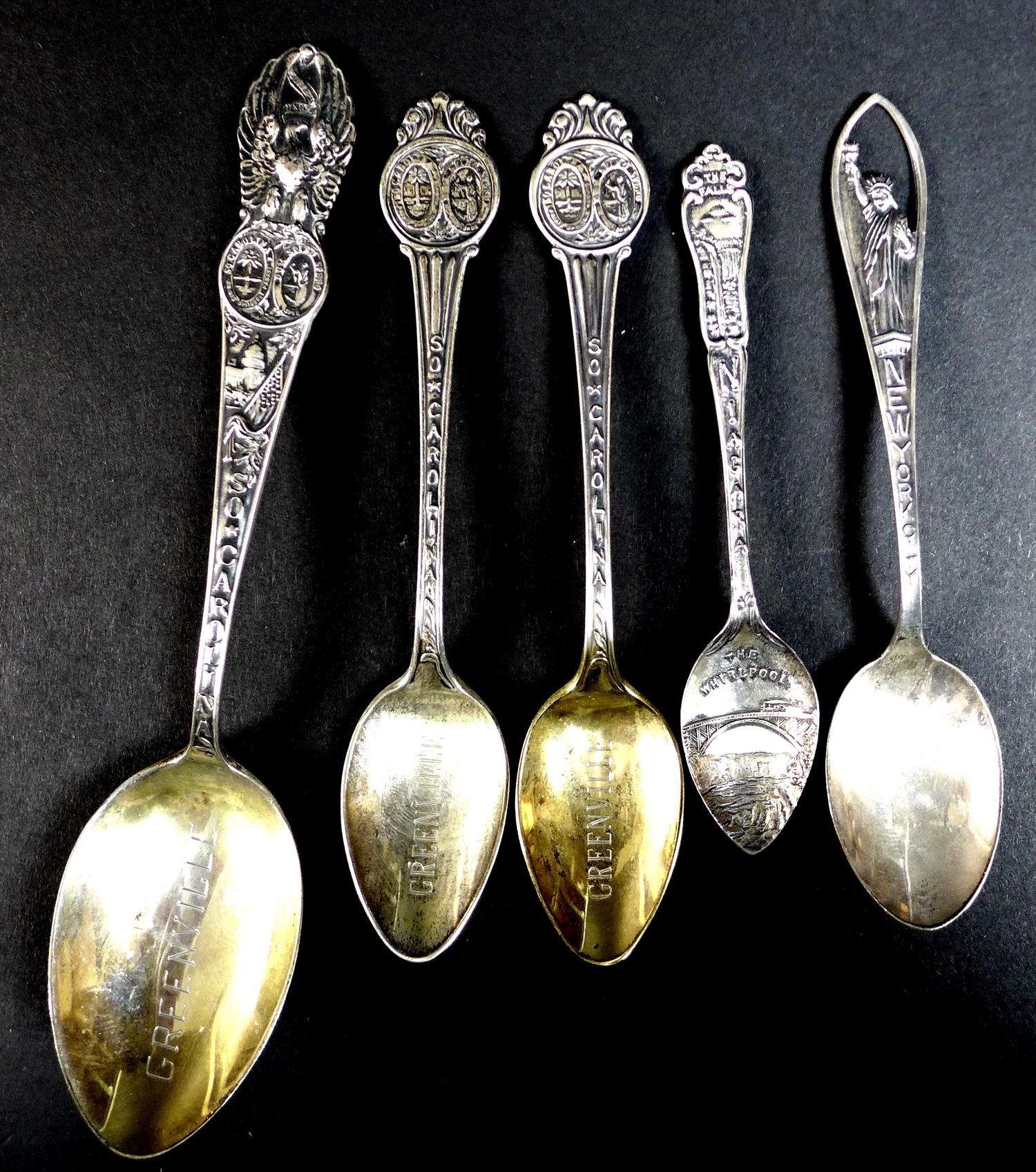 A collection of English, American and Danish silver spoons, including a George III silver table - Image 8 of 8