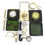 A group of 20th century wristwatches, including two lady's watches, one with a rolled gold strap,