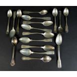 A group of Danish silver teaspoons, early 20th century, comprising a set of nine fiddle and thread