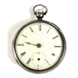 A William IV silver cased pocket watch, the verge escapement not named but numbered 8572, case