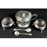 A collection of Victorian and later silver cruet wares, comprising a Victorian single handled