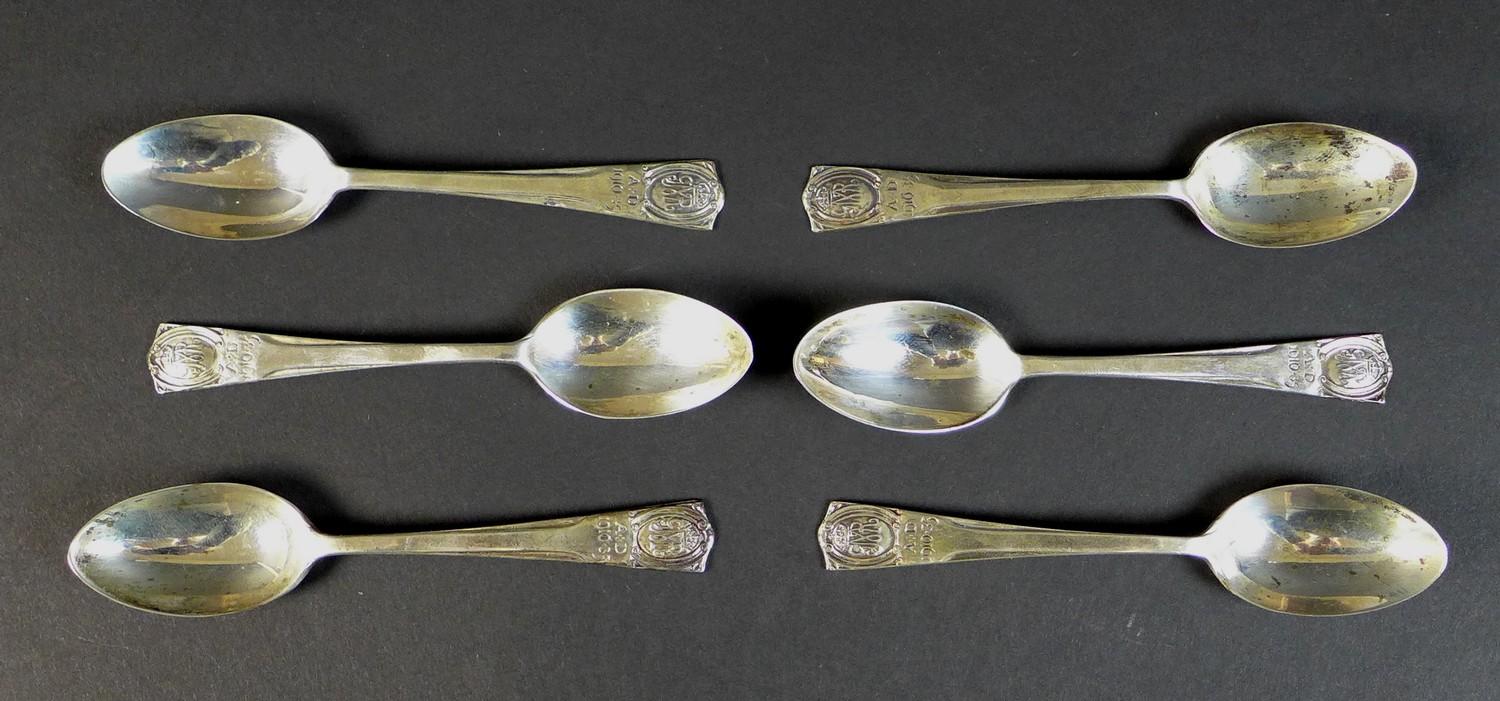 A set of six George V silver Jubilee teaspoons, terminals engraved 'AD 1910-35', Northern Goldsmiths