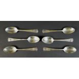 A set of six George V silver Jubilee teaspoons, terminals engraved 'AD 1910-35', Northern Goldsmiths