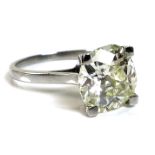 An impressive solitaire diamond ring, circa 1970s, the brilliant cut stone of approximately 3.2ct,