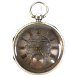 An Edward VII silver open faced pocket watch, J. G. Graves, Sheffield, key wind, the engraved silver
