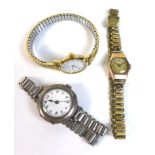 A group of three vintage lady's wristwatches, comprising a 9ct gold cased wristwatch, with
