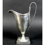 A Hester Bateman, George III silver milk jug, with bright cut decoration, bearing monogram, 'WMH',