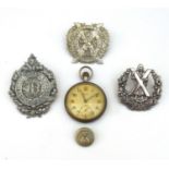 A military pocket watch by Grana, with Arabic Numerals, the quarter numbers in red, with