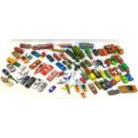 A collection of over eighty assorted retro Corgi, Dinky Matchbox and other die-cast model toys,