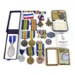 A collection of WWI, WWII and Masonic medals, to various recipients, other badges,