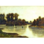 John Fullwood RBA (British, 1854-1931): river scene, signed lower left, watercolour, 27 by 37cm,