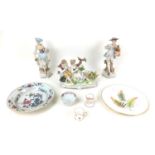 Eight pieces of early 19th century and later British and continental porcelain, including a