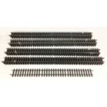 Sixty eight pieces of Lehmann Gross Bahn (LGB) G gauge track. (1 box and five tied sections of