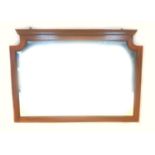 An Edwardian mahogany overmantel mirror, rectangular plate, 93.5 by 67.5cm high.