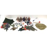 Five 1970s-1980s Action Man figures and a quantity of accessories, including two Space Ranger