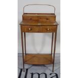 A 19th century mahogany reading table, with two drawer lift off super structure over bowfront base,