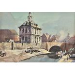 Rowland Hilder (1905-1993), Customs House, watercolour, pen and ink, signed, 35cm x 51cm.