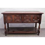A 17th century and later oak dresser base,