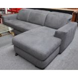NATUZZI; a modern grey upholstered corner sofa, 245cm wide x 165cm deep.
