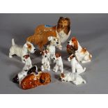 Royal Doulton; a group of ten various dog finials, the largest 14cm high, (10).