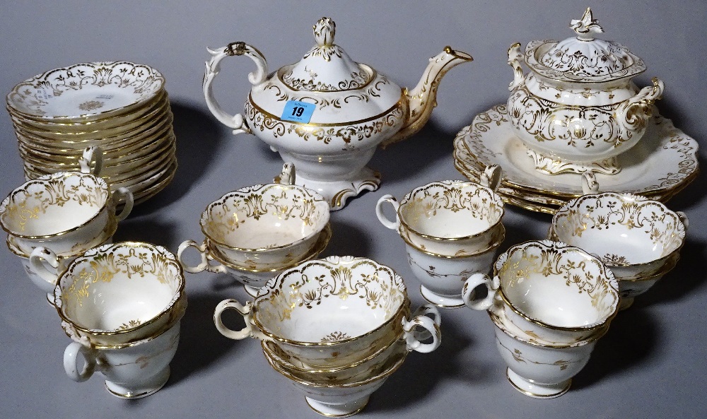 A Coalport white and gilt part tea and coffee service, (qty).