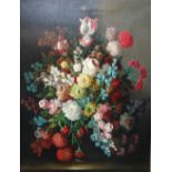 Manner of Jan Davidsz de Heem, Flowerpiece, oil on canvas, 88cm x 67cm.