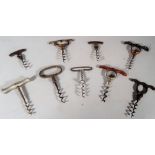 Four steel 'eyebrow' corkscrews,