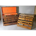 Two 20th century tool boxes containing watch and clock makers tools.