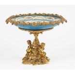 An ormolu and sevres style porcelain mounted comport, late 19th/early 20th century,