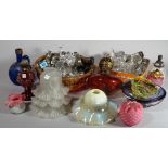 Glassware, including; mainly 20th century cut glass decanter stoppers,