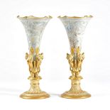 A pair of Doulton Lambeth Marqueterie ware vases, circa 1890,
