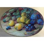 Vincent Clare (1855-1930), Still life of fruit; Still life of blossom and birds nest, a pair,