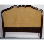 A Victorian style mahogany double bed with upholstered headboard, 178cm.