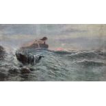 Attributed to Benes Knupfer (1848-1910), Siren on the rocks, oil on canvas, bears a signature,