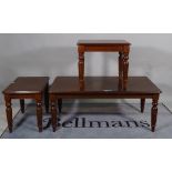 Brights of Nettlebed; a mahogany rectangular coffee table on reeded supports,