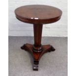 A Regency style hardwood circular occasional table,