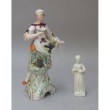A Berlin porcelain figure of a young woman, 19th century, possibly representing Autumn,
