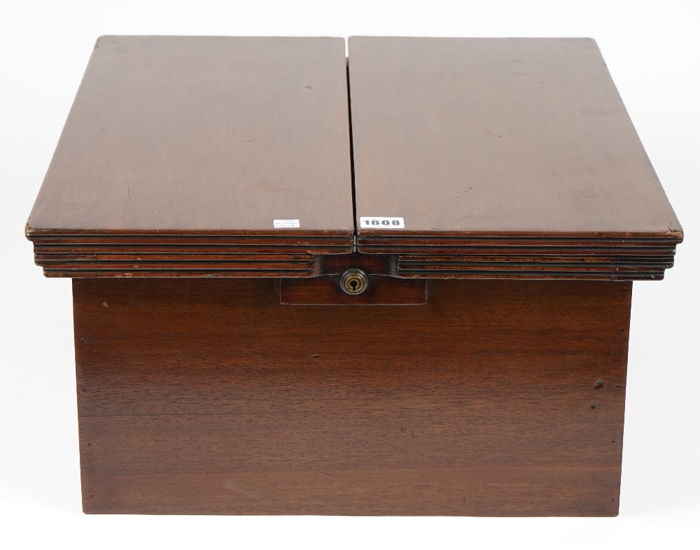 A late 19th century mahogany pop up writing slope/ stationery cabinet, with fitted interior, - Image 3 of 5