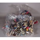 Costume jewellery; a large quantity of 20th century costume jewellery, including bangles,