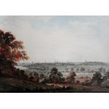 Circle of William Turner of Oxford, Distant spires of Oxford, watercolour, unframed, 33.5cm x 47.