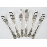 A set of six Victorian silver double struck dessert forks,