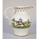A Prattware pottery jug, circa 1800,