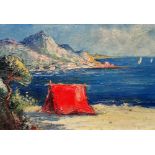 French School (20th century), La Corniche d'Oz, oil on board, 17.5cm x 24.5cm.