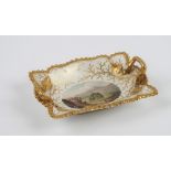 A Flight, Barr and Barr, Worcester, small two-handled shaped square dish, circa 1820,