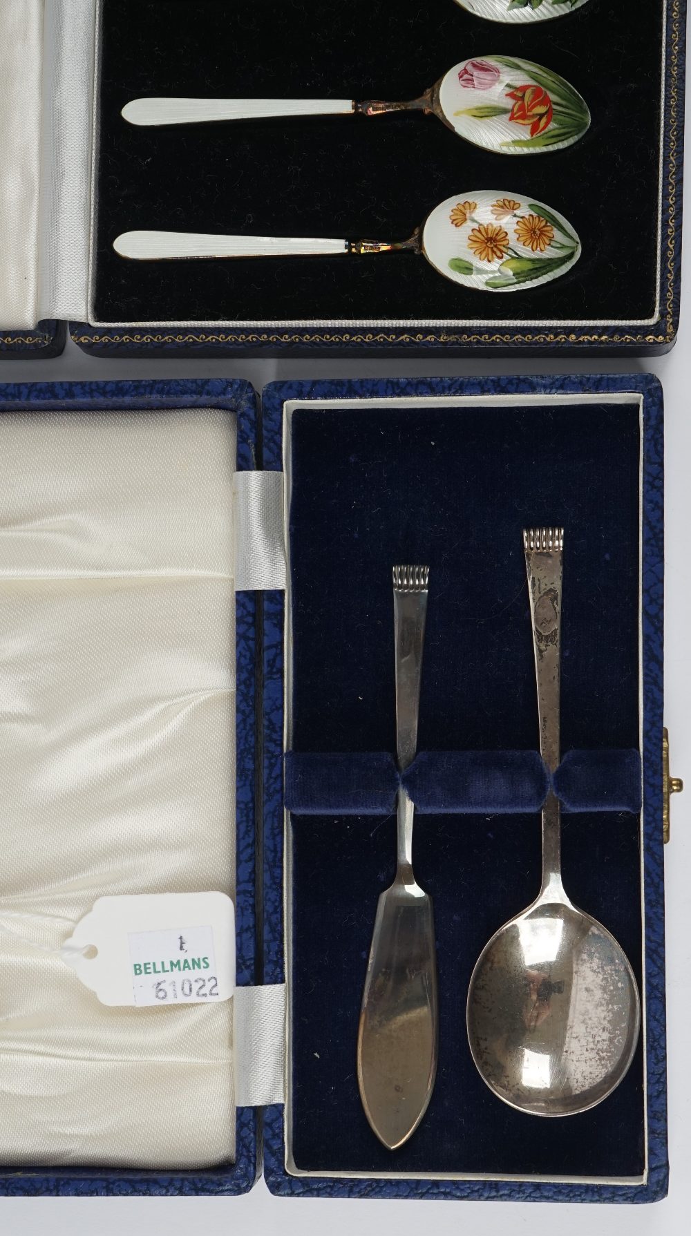 A set of six silver gilt and enamelled coffee spoons, - Image 4 of 4