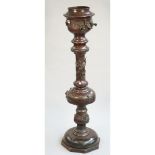 A Chinese bronze jardiniere and stand, of sectional form,