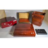 A 20th century hardwood rectangular jewellery box,
